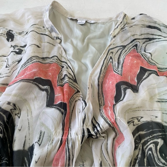 Diane Von Furstenberg Fleurette Flowy V Neck 100% Silk Spring Marble Dress 8 - Picture 7 of 9